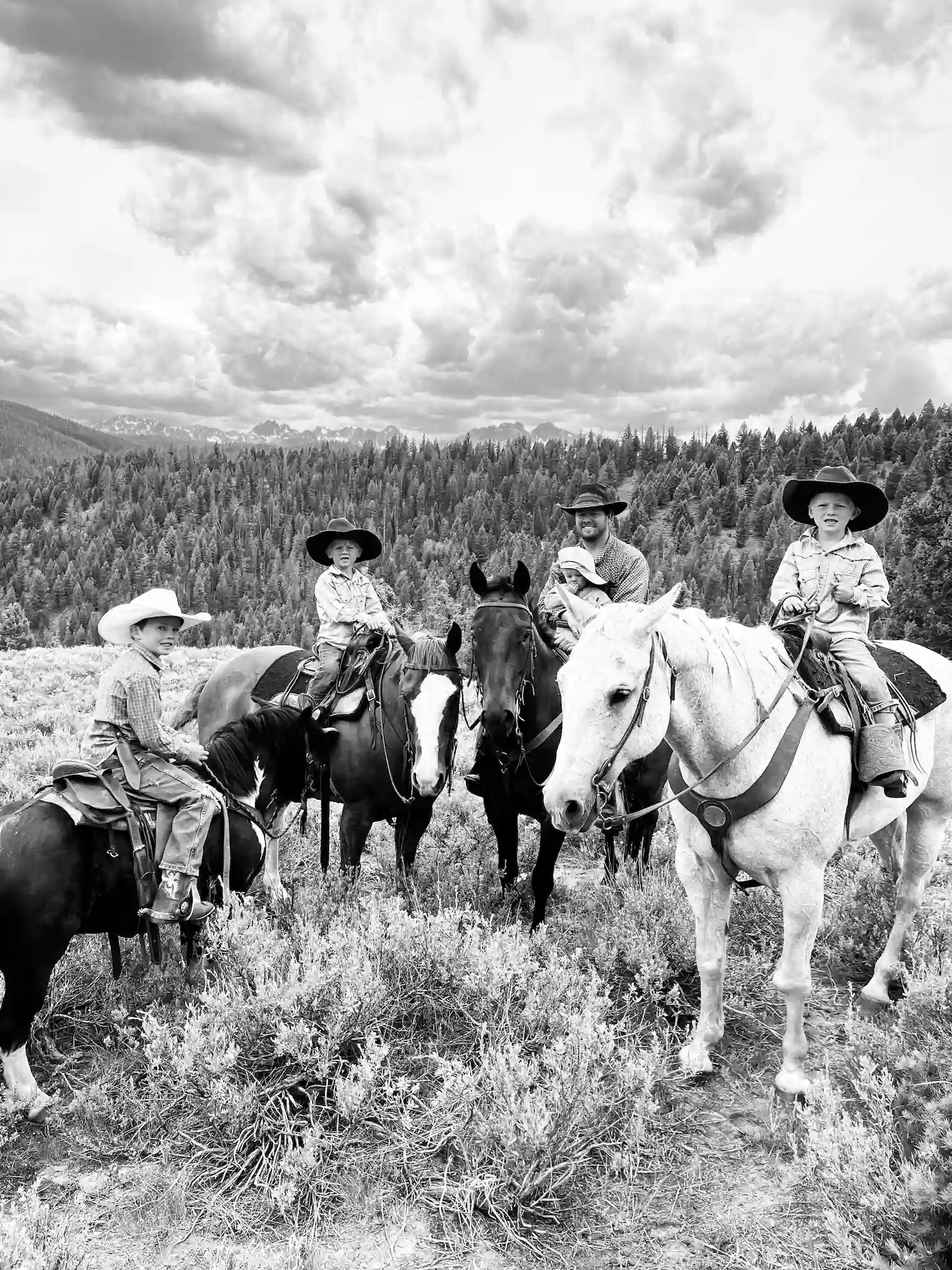 True Beef family on horseback
